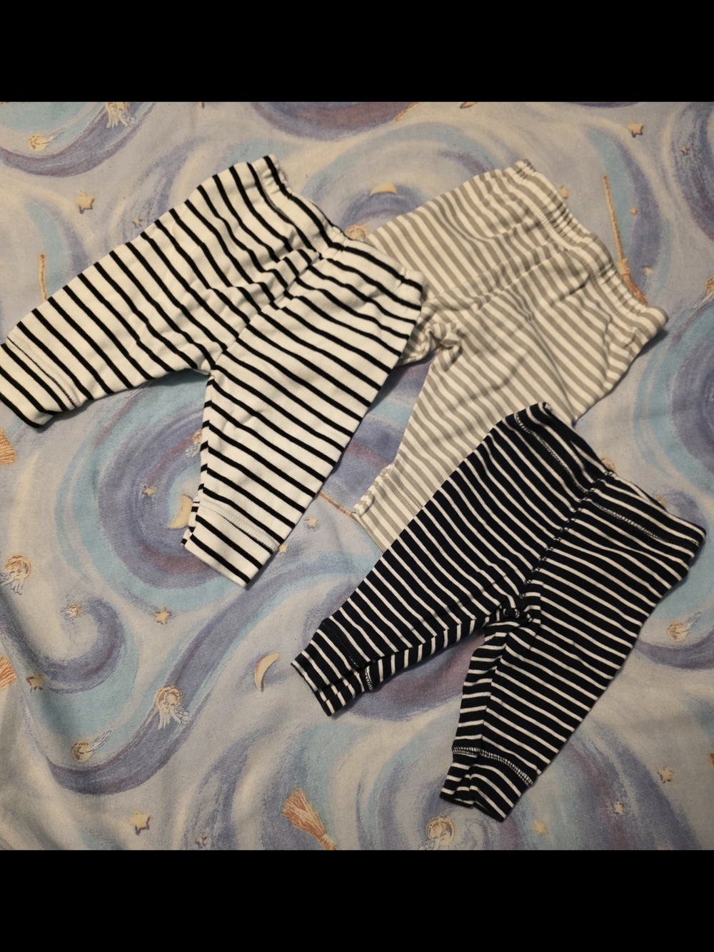 Carter's Striped Leggings Set - Black, White, Gray